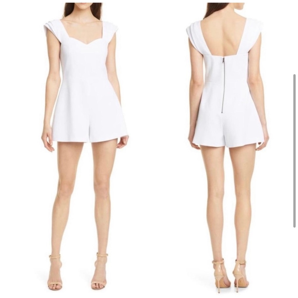 Alice and Olivia White Shorts Romper Size 2 NWT - Picture 2 of 7